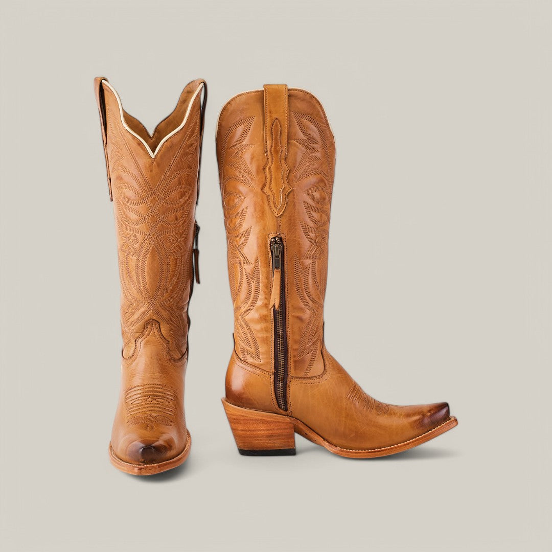 Kellie Clayton Gold Leather Sole - Tall Shaft - Snip Toe