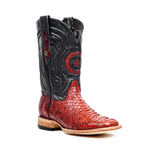 Tanner Python Boots - Ruby Red - Square Toe (PN30)