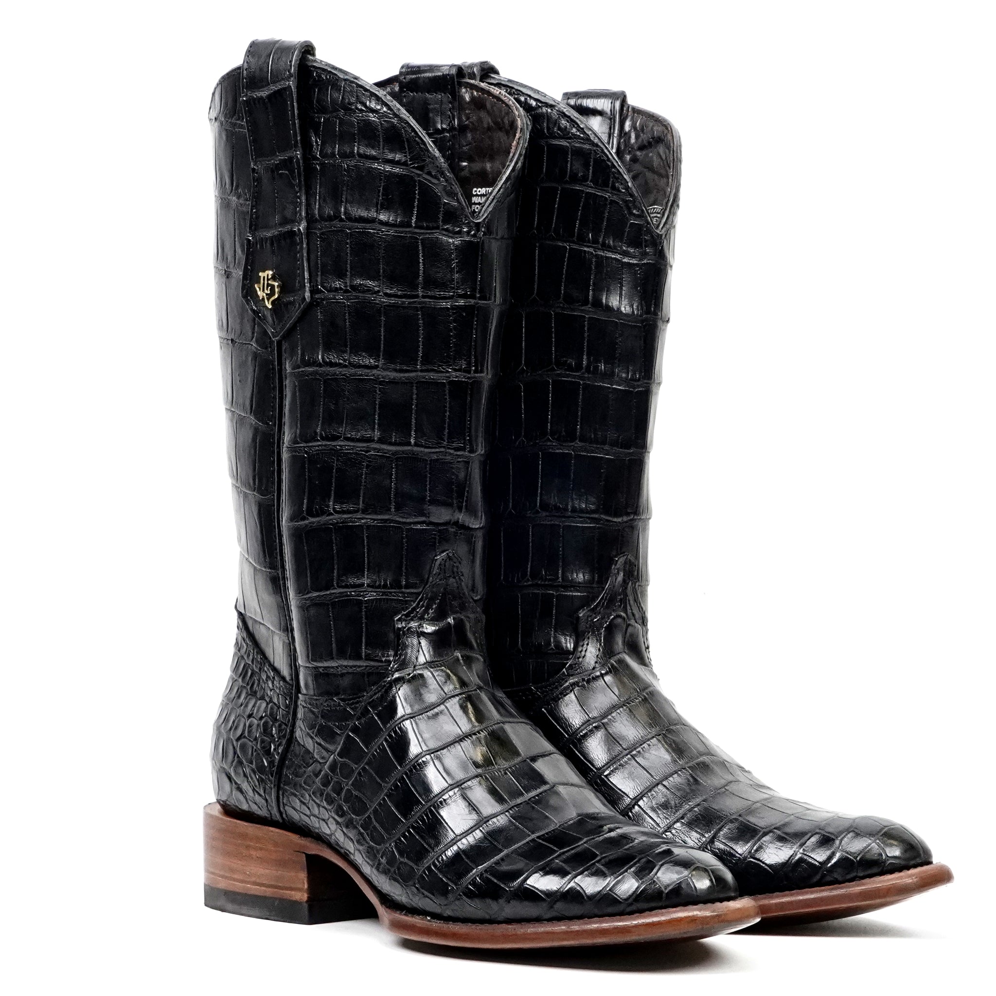 James Full Alligator Boots - Black - Round Toe (FU220) - Gomez Western Wear