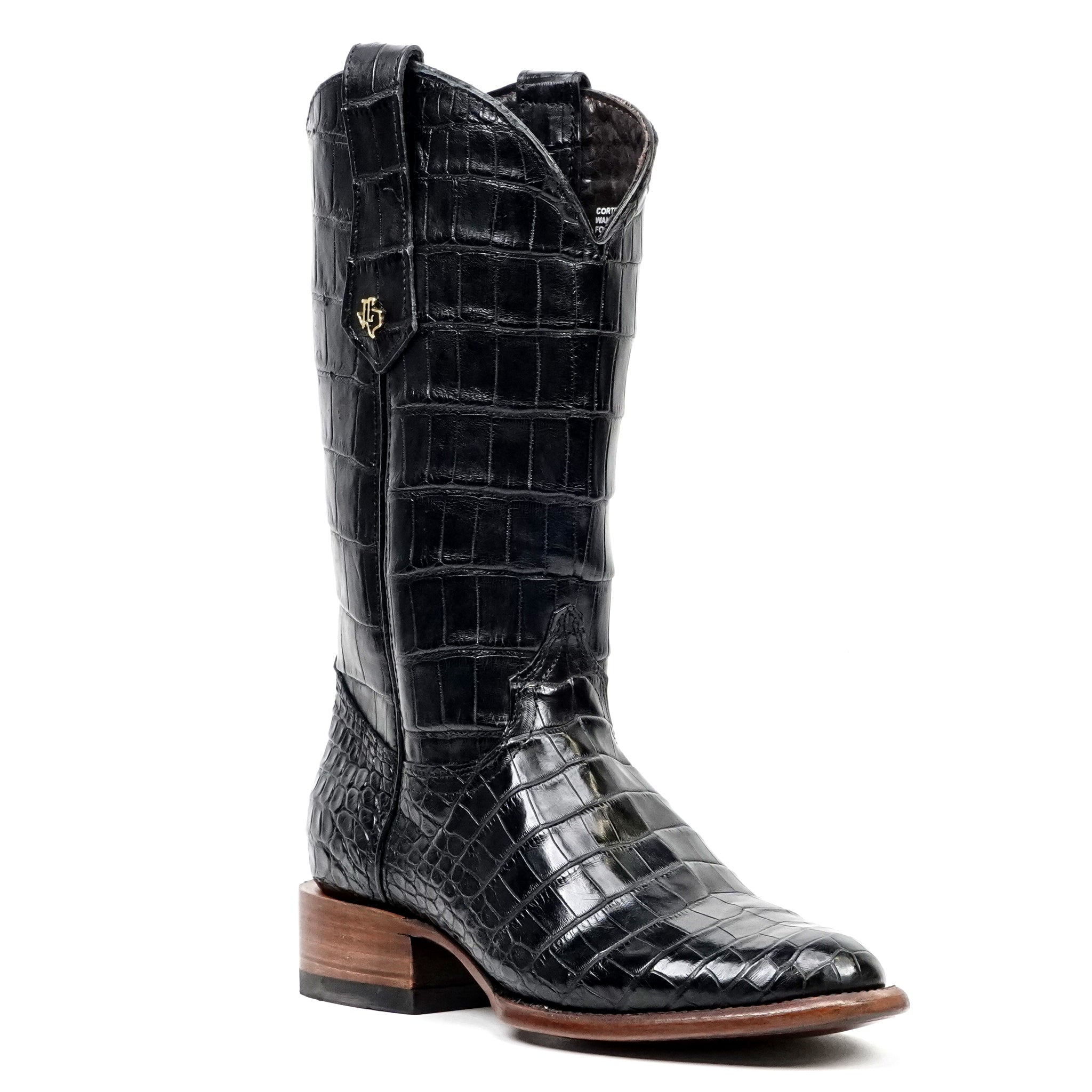 James Full Alligator Boots - Black - Round Toe (FU220) - Gomez Western Wear