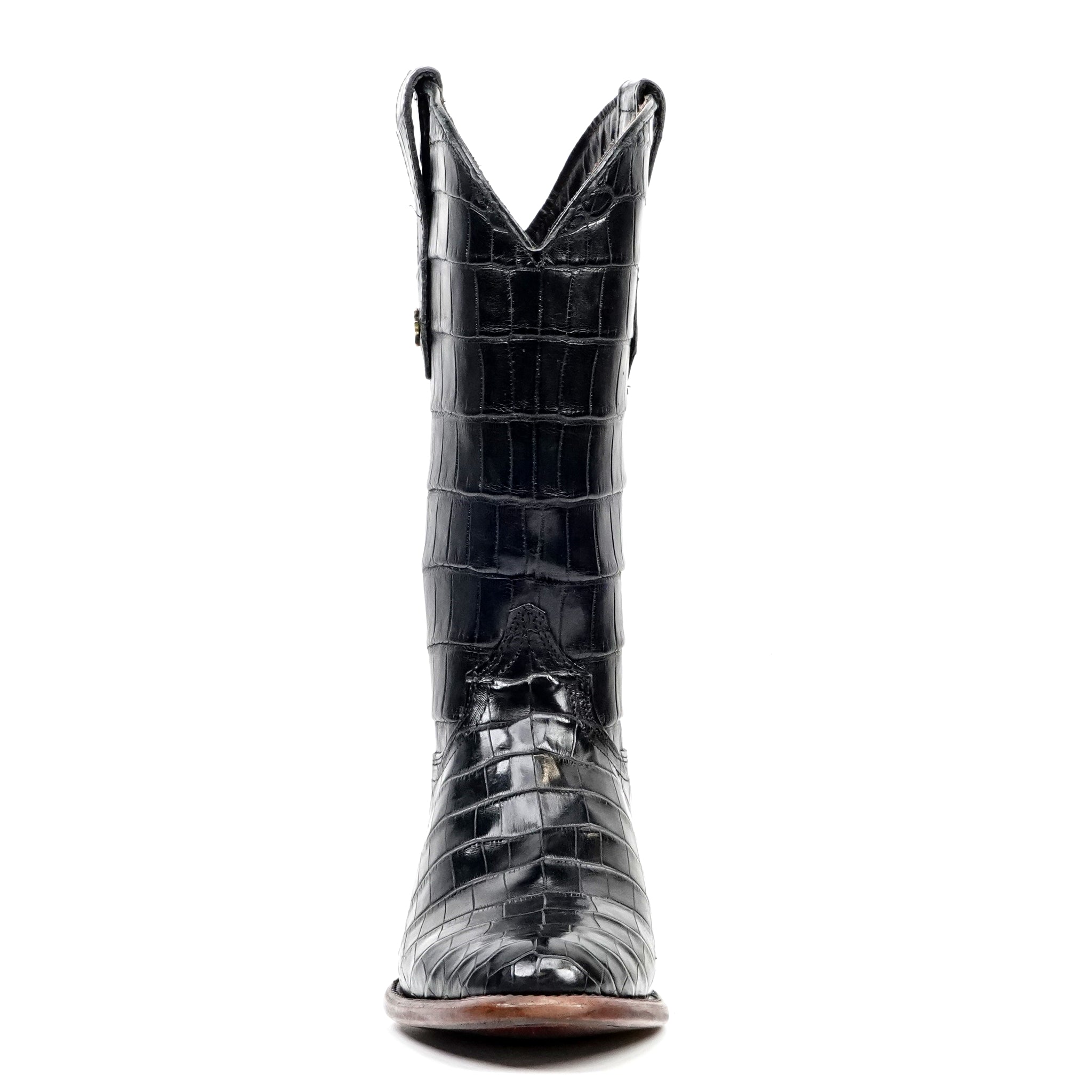 James Full Alligator Boots - Black - Round Toe (FU220) - Gomez Western Wear