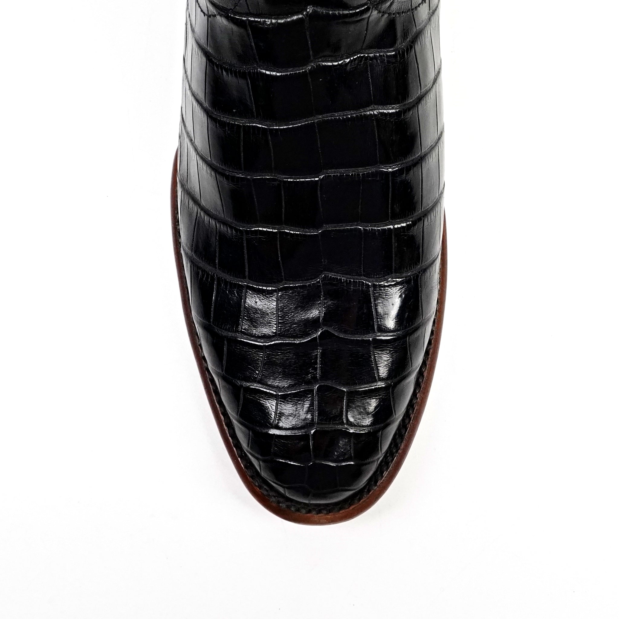 James Full Alligator Boots - Black - Round Toe (FU220) - Gomez Western Wear