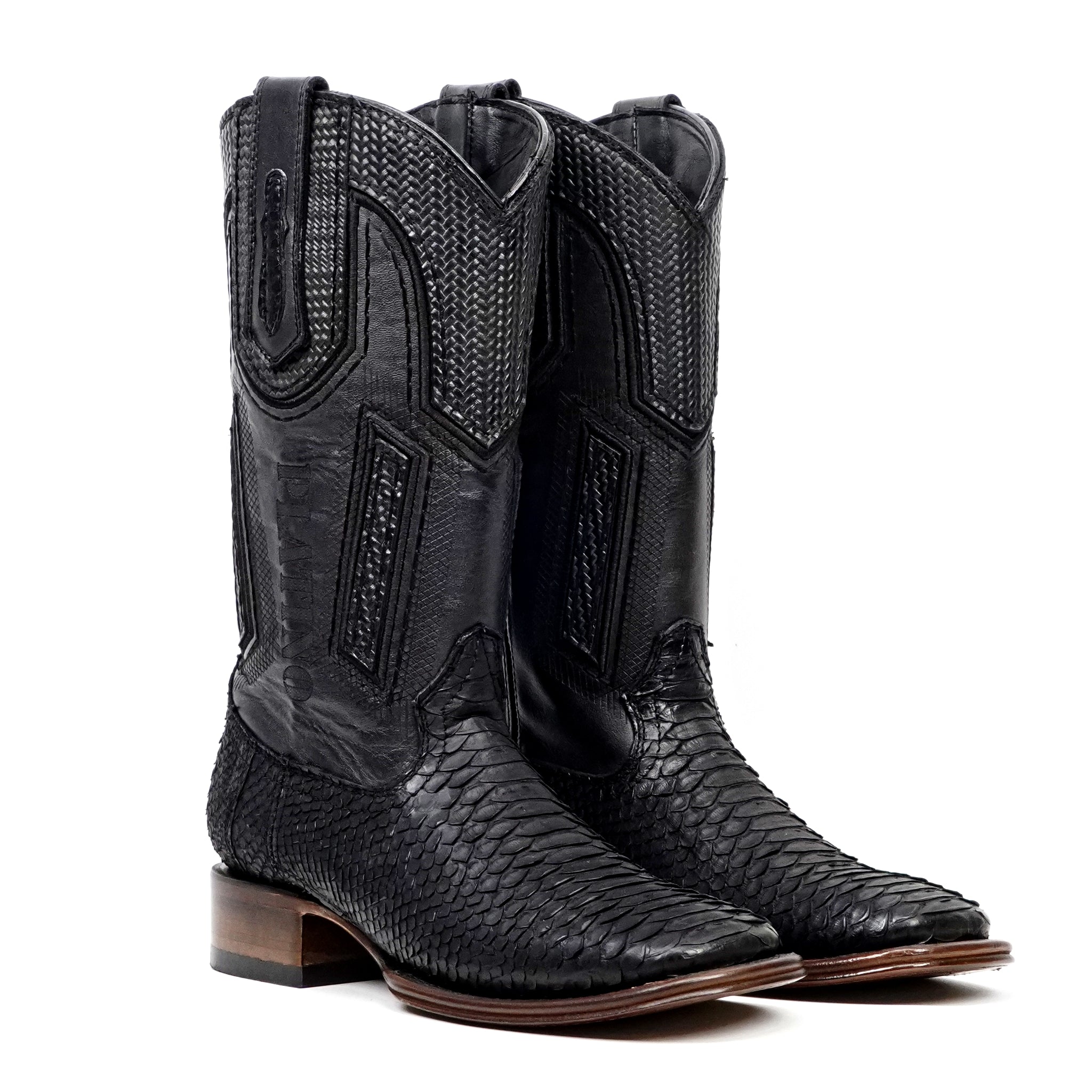 MOD - TX PLATINO Python Negro H-501 - Gomez Western Wear