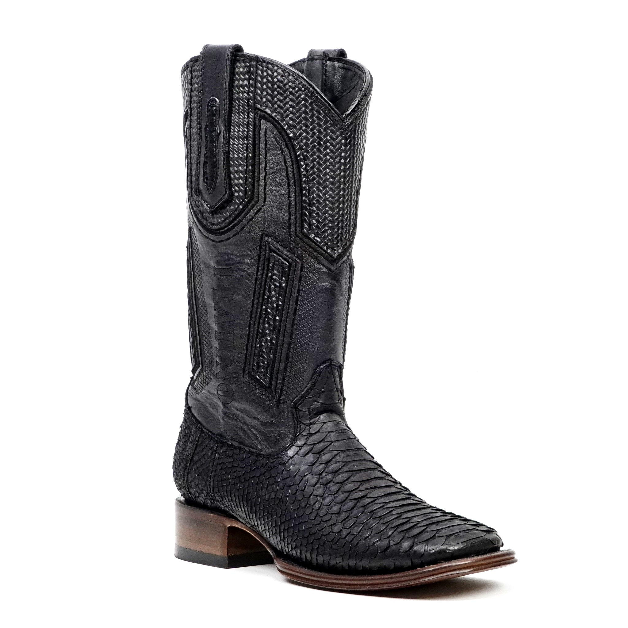 MOD - TX PLATINO Python Negro H-501 - Gomez Western Wear