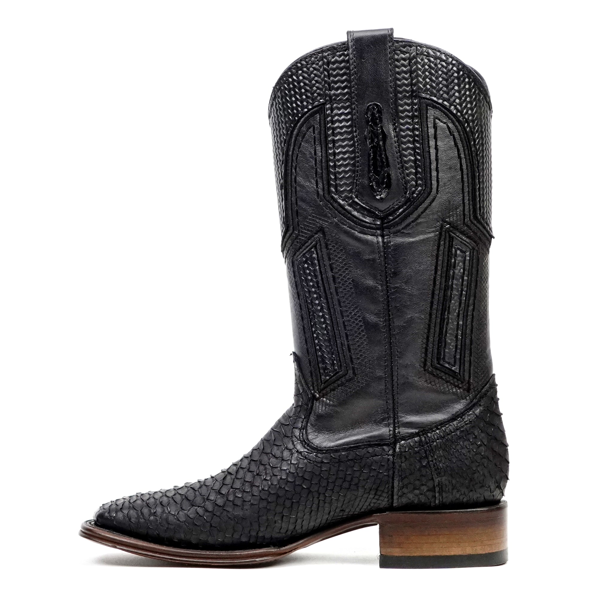 MOD - TX PLATINO Python Negro H-501 - Gomez Western Wear