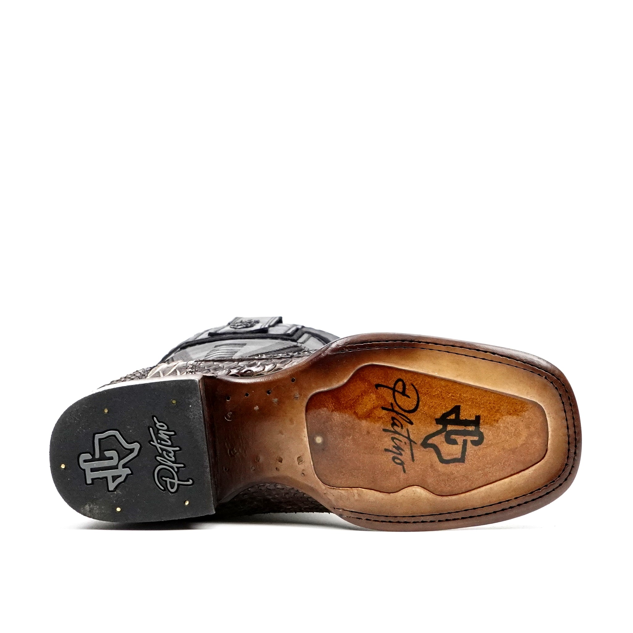 Tanner Platinum Python Boots - Natural - Square Toe