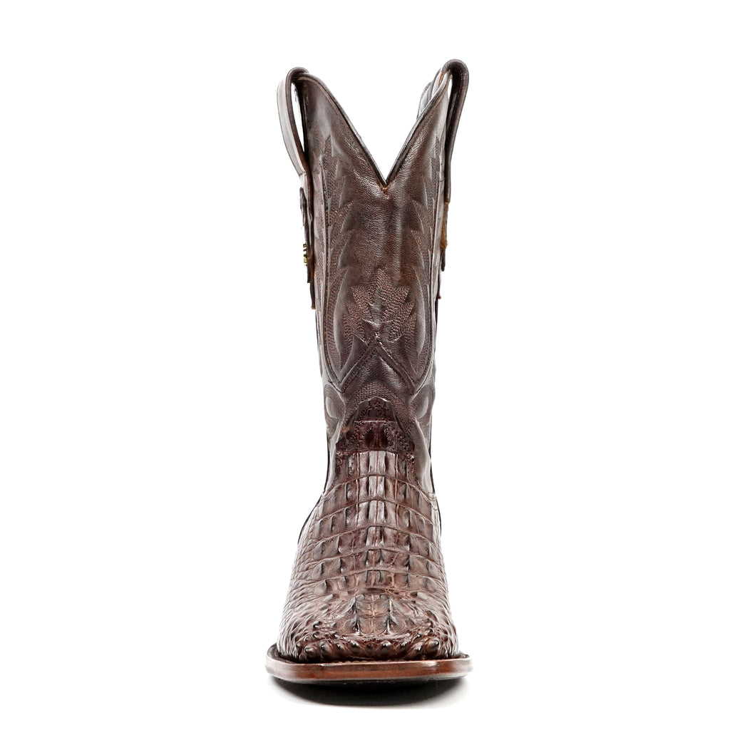 James Alligator Head Boots - Brown - Square Toe (LG10)