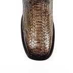 Tanner Platinum Python Boots - Chameleon - Square Toe - Gomez Western Wear