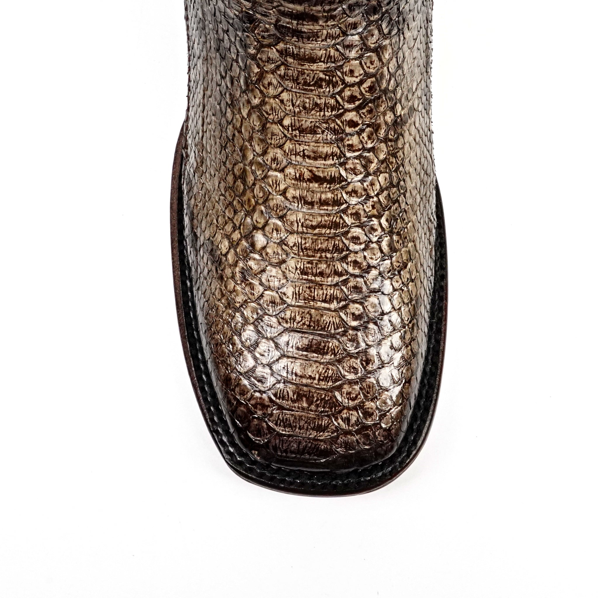 Tanner Platinum Python Boots - Chameleon - Square Toe - Gomez Western Wear