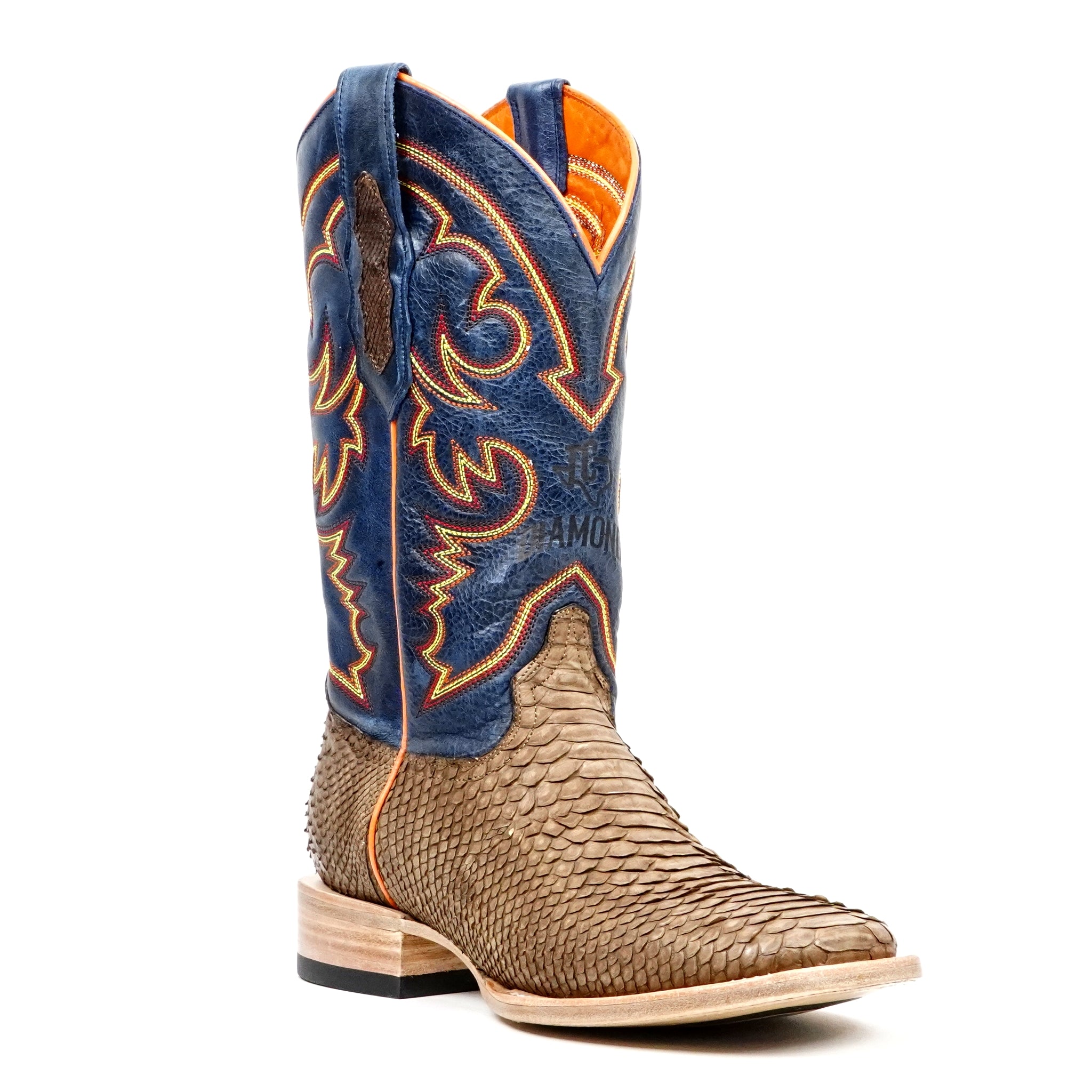 Braxton Python Boots - Tamarind - Square Toe - Gomez Western Wear