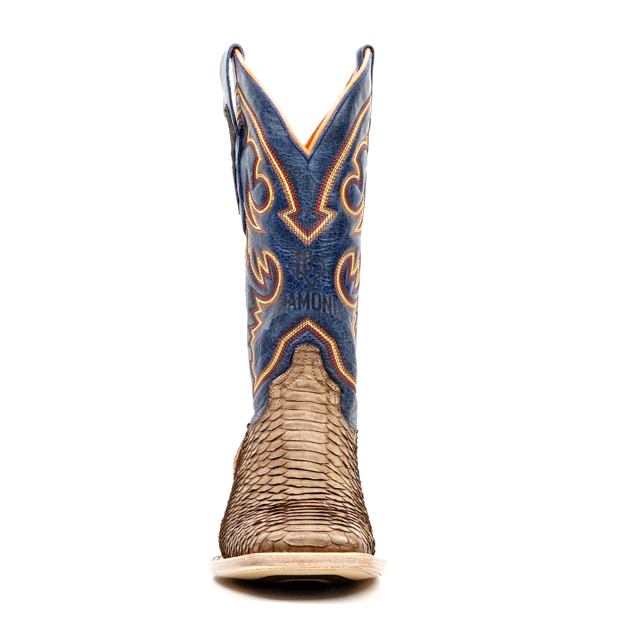 Braxton Python Boots - Tamarind - Square Toe - Gomez Western Wear
