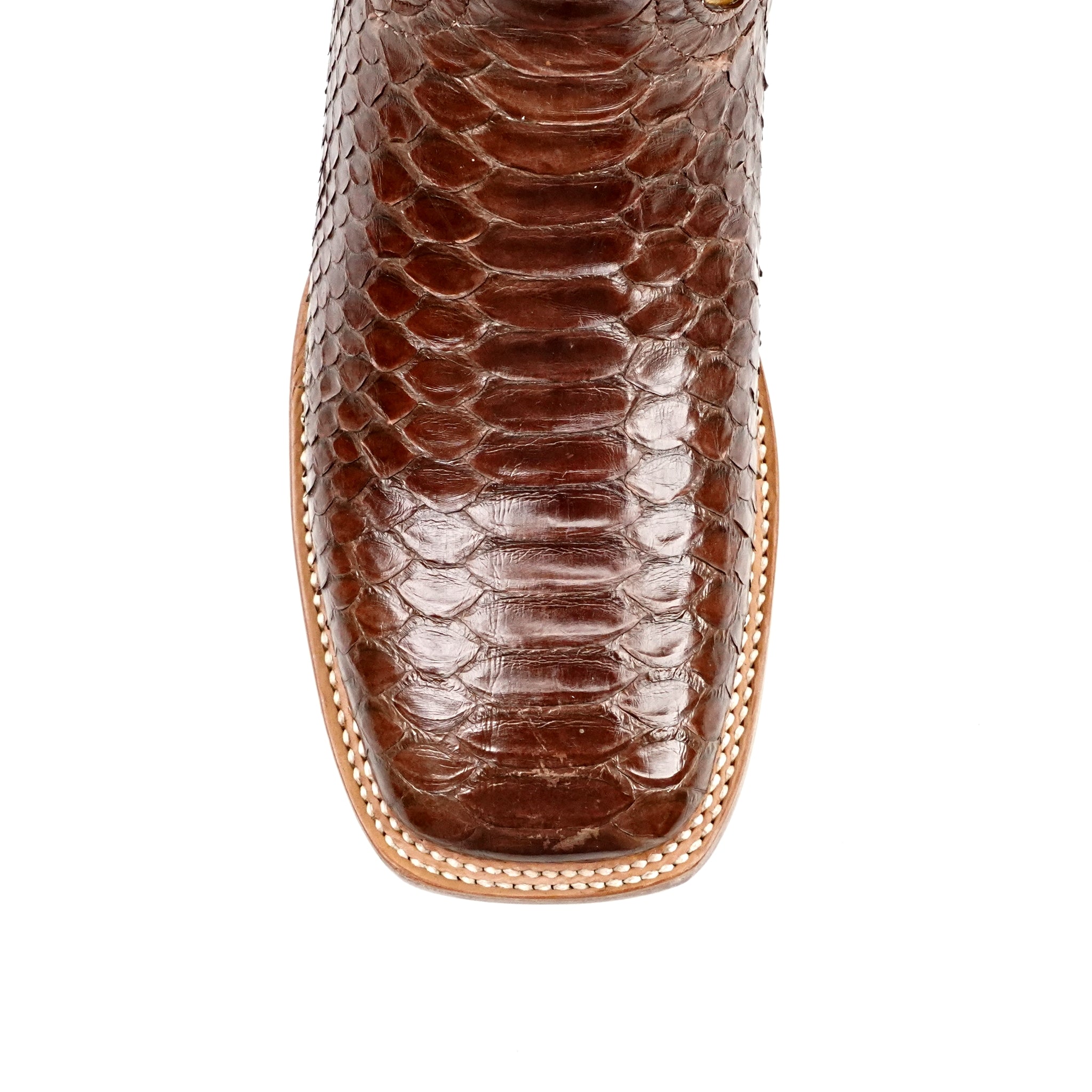 Braxton Python Boots - Brown - Square Toe - Gomez Western Wear
