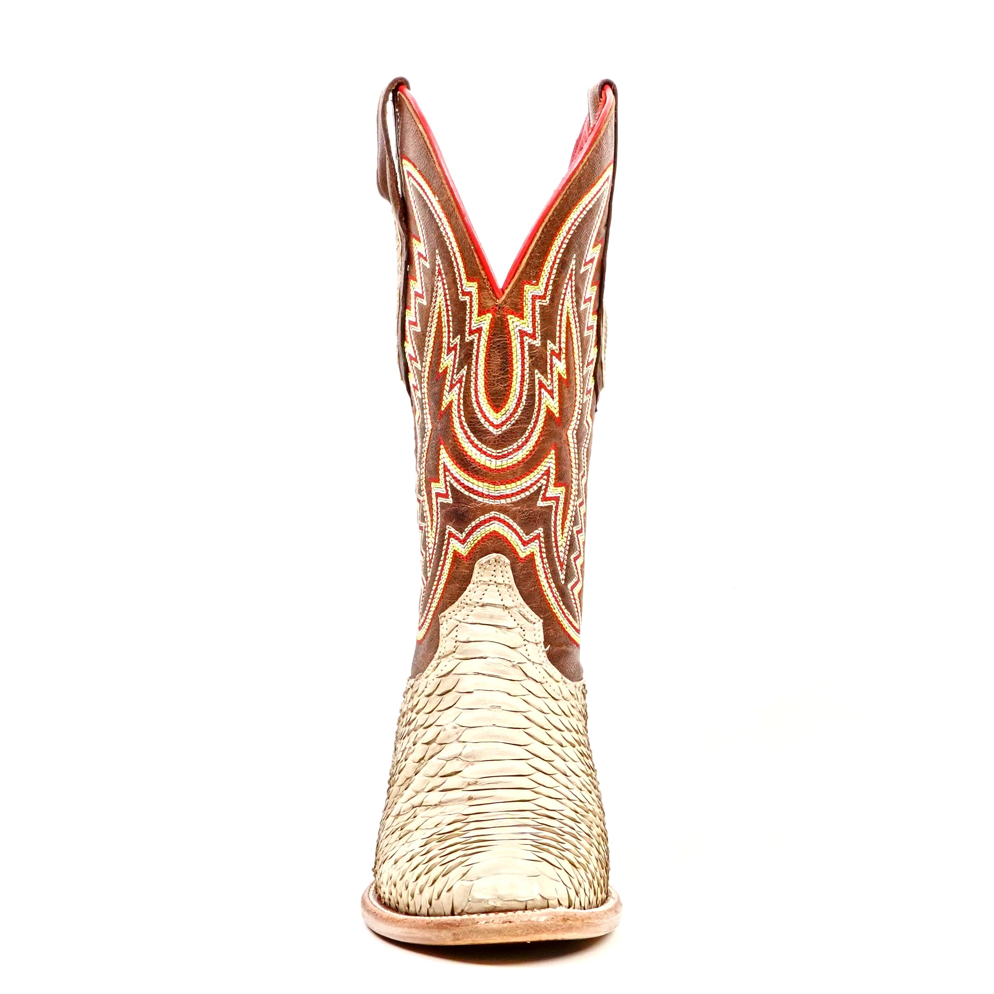 Braxton Python Boots - Cappuccino - Roper Toe - Gomez Western Wear