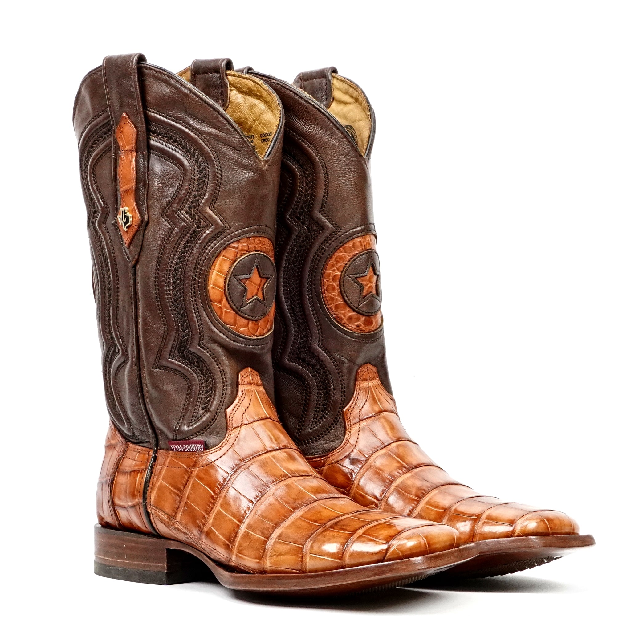 James Alligator Belly Boots - Brandy - Square Toe (LG10) - Gomez Western Wear