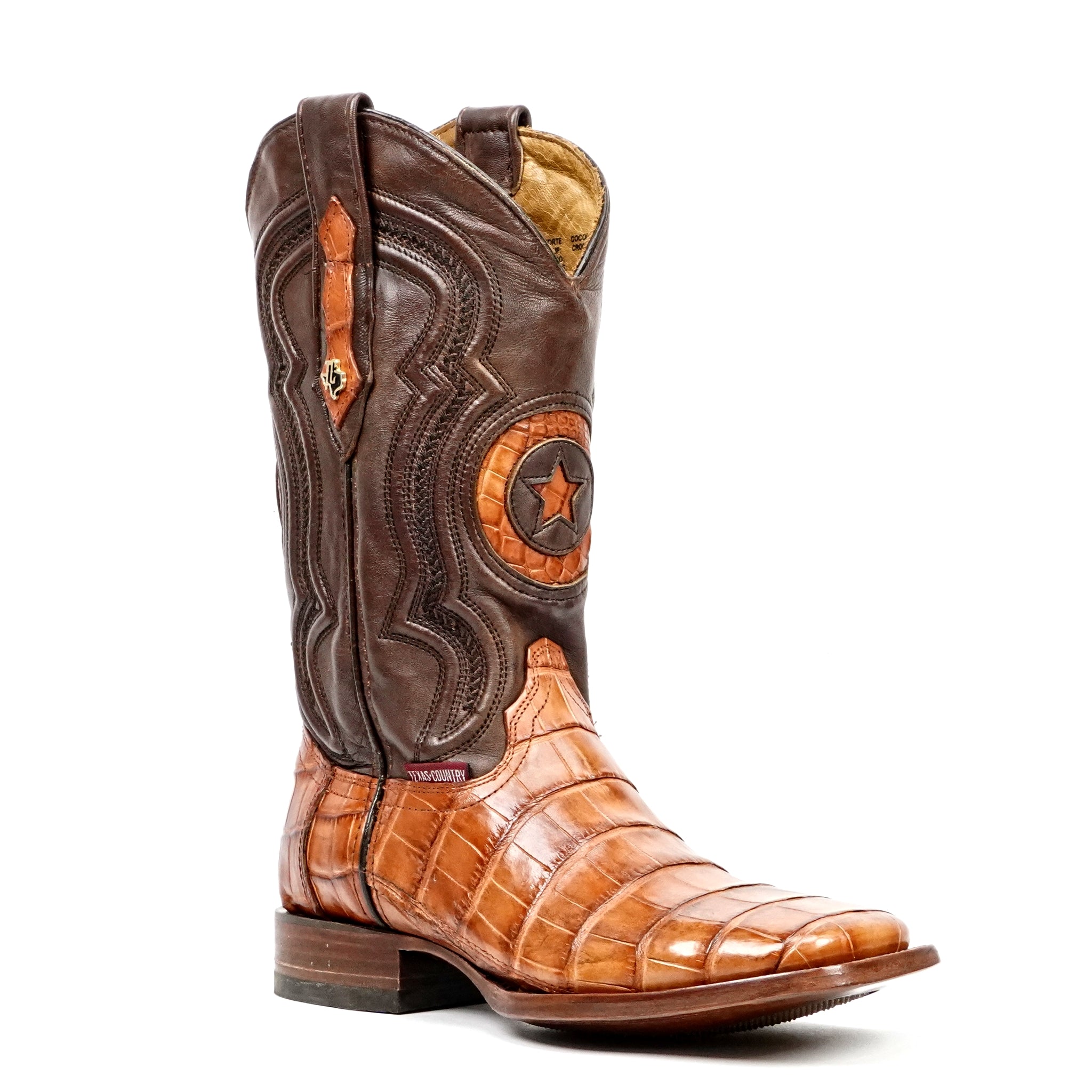 James Alligator Belly Boots - Brandy - Square Toe (LG10) - Gomez Western Wear