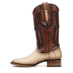 Botas Tanner Platinum Python - Capuchino - Punta Cuadrada