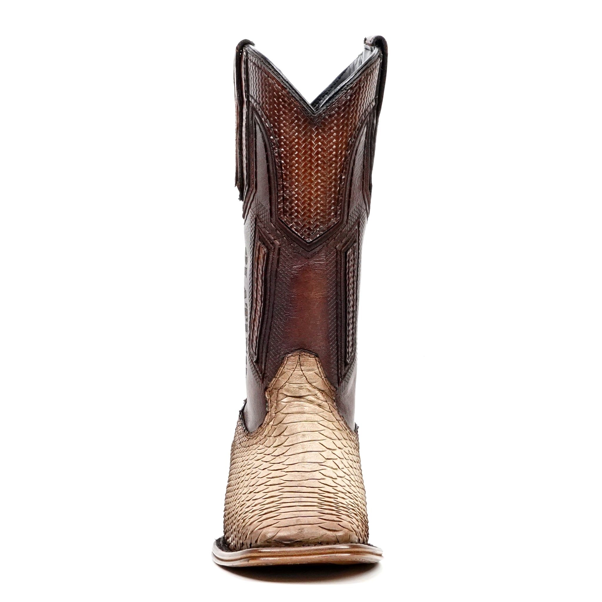 Botas Tanner Platinum Python - Capuchino - Punta Cuadrada