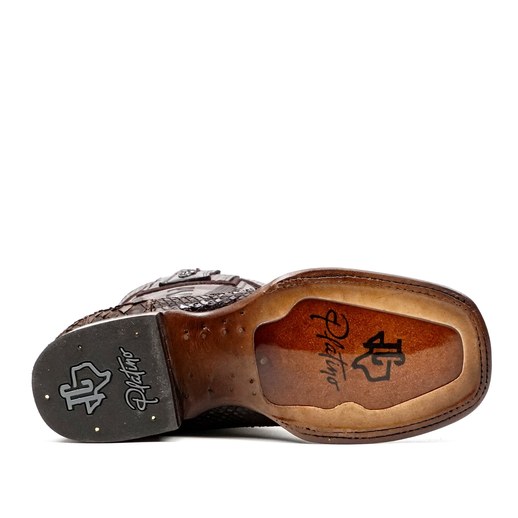Botas Tanner Platinum Python - Capuchino - Punta Cuadrada