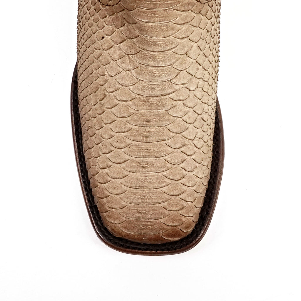 Botas Tanner Platinum Python - Capuchino - Punta Cuadrada