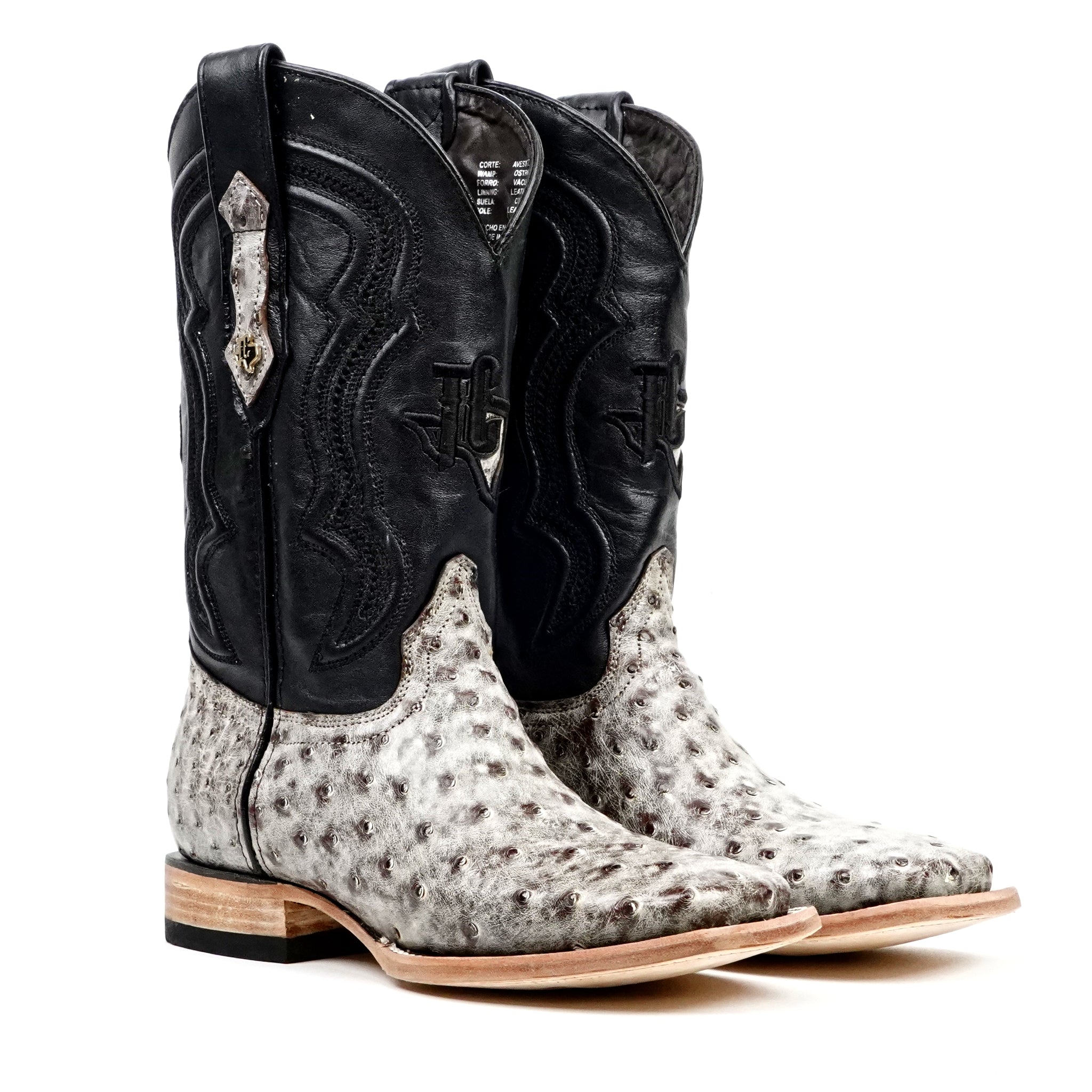 Austin Ostrich Boots - Nicotine - Square Toe (AV20) - Gomez Western Wear