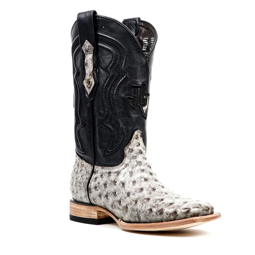 Austin Ostrich Boots - Nicotine - Square Toe (AV20) - Gomez Western Wear
