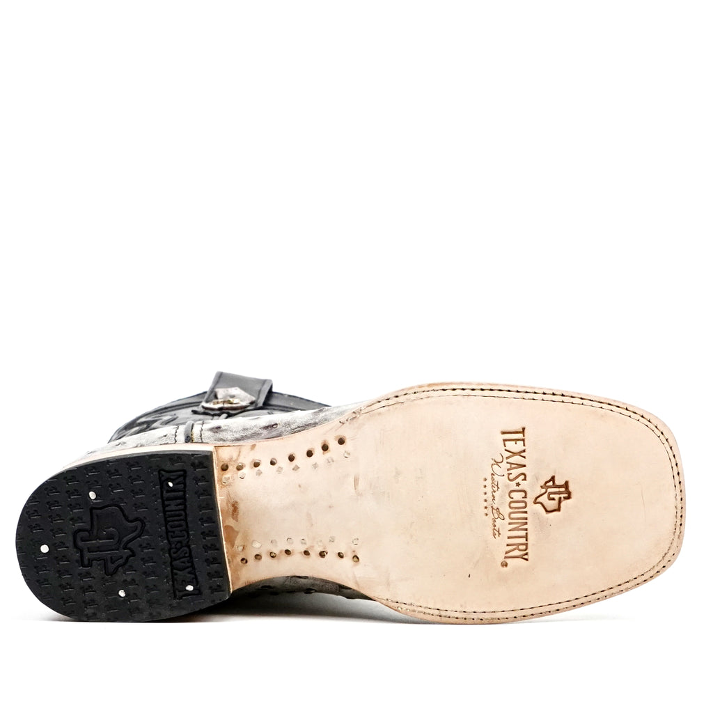 Austin Ostrich Boots - Nicotine - Square Toe (AV20) - Gomez Western Wear