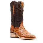 Austin Ostrich Boots - Brandy - Roper Toe (AV201) - Gomez Western Wear