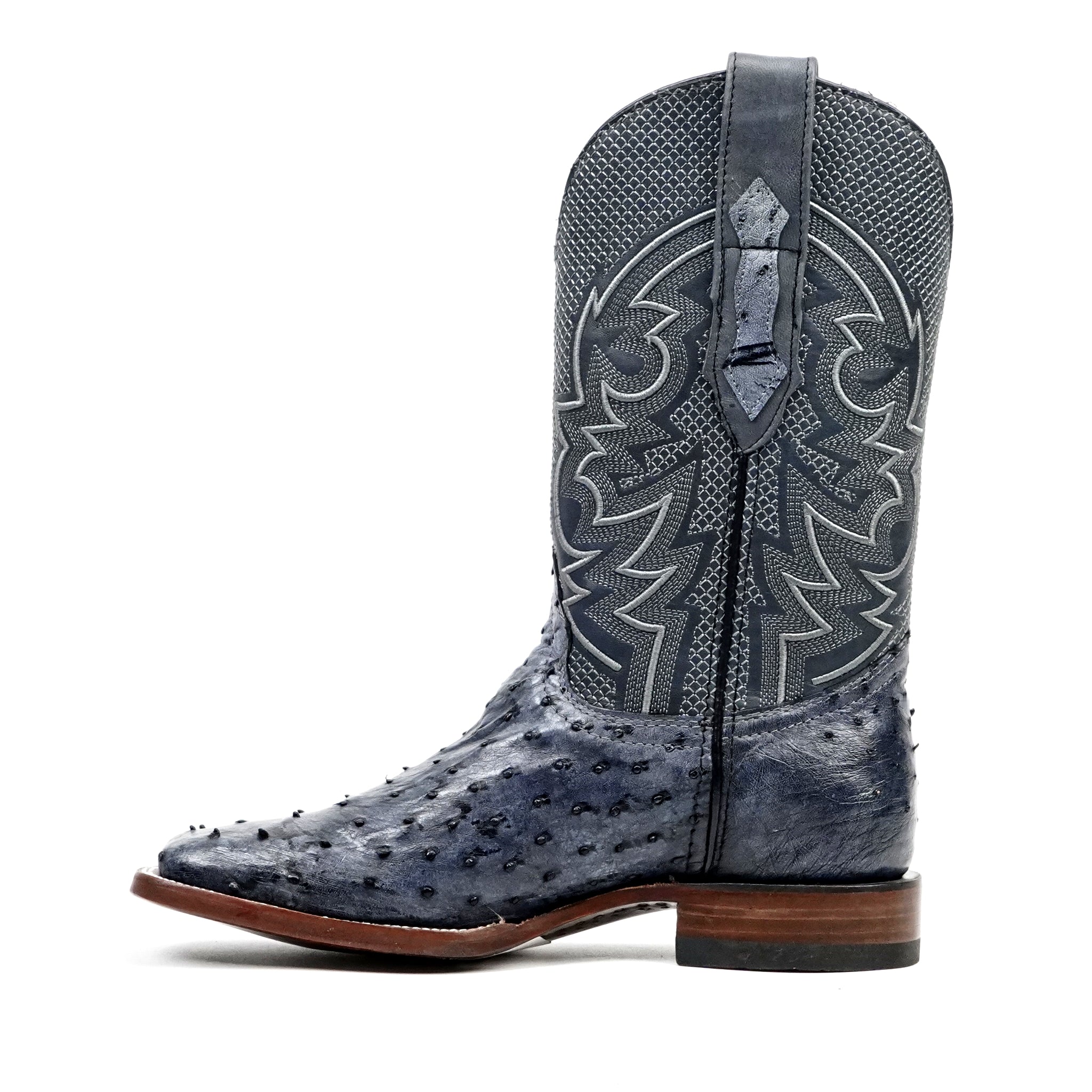Austin Ostrich Boots - Safari Gray - Square Toe (AV20) - Gomez Western Wear