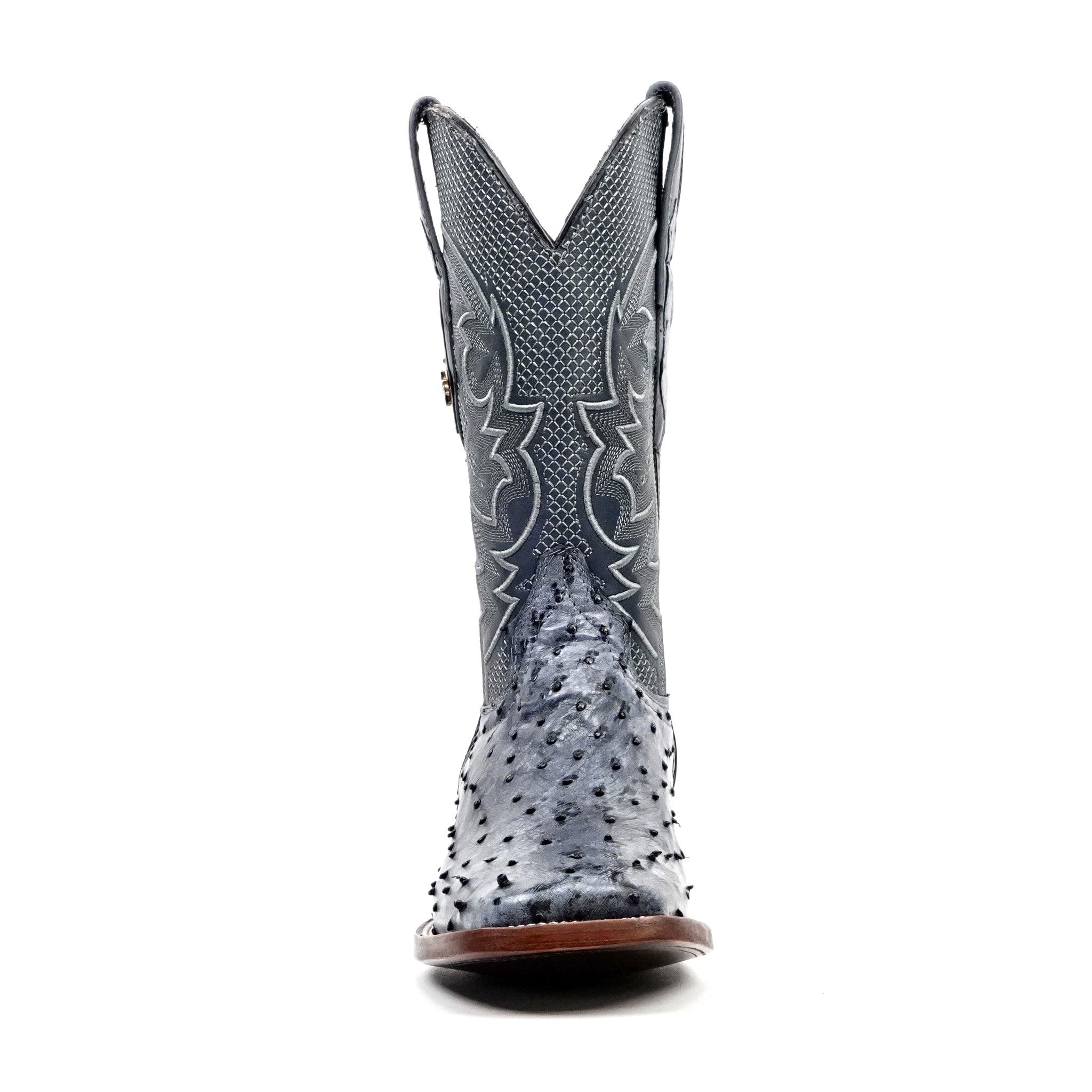 Austin Ostrich Boots - Safari Gray - Square Toe (AV20) - Gomez Western Wear