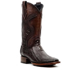 Austin Platinum Ostrich Leg Boots - Tobacco - Square Toe