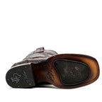 Austin Platinum Ostrich Leg Boots - Tobacco - Square Toe