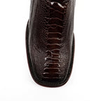 Austin Platinum Ostrich Leg Boots - Tobacco - Square Toe
