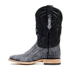 Austin Ostrich Leg Boots - Denim Blue - Square Toe (PA501) - Gomez Western Wear