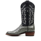 Austin Ostrich Boots - Zinc Gray - Roper Toe (AV201)