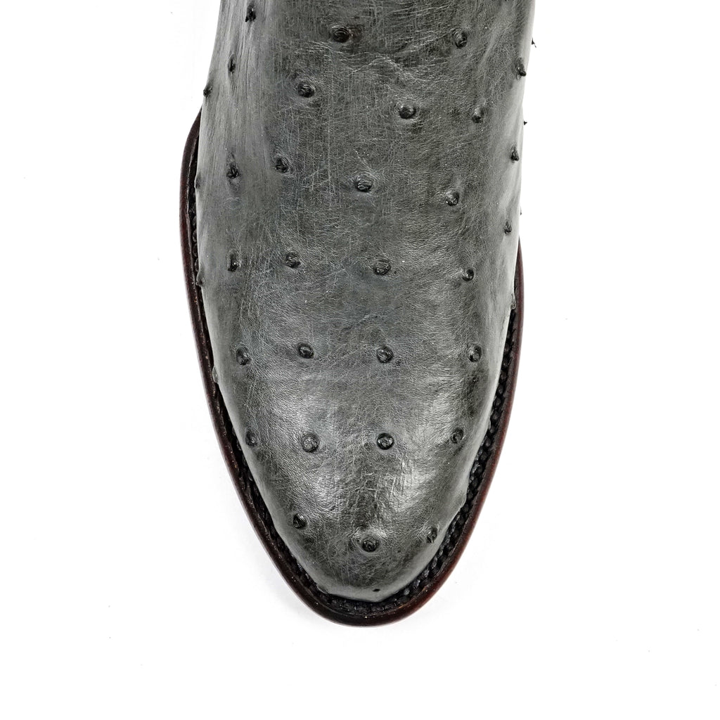 Austin Ostrich Boots - Zinc Gray - Roper Toe (AV201)