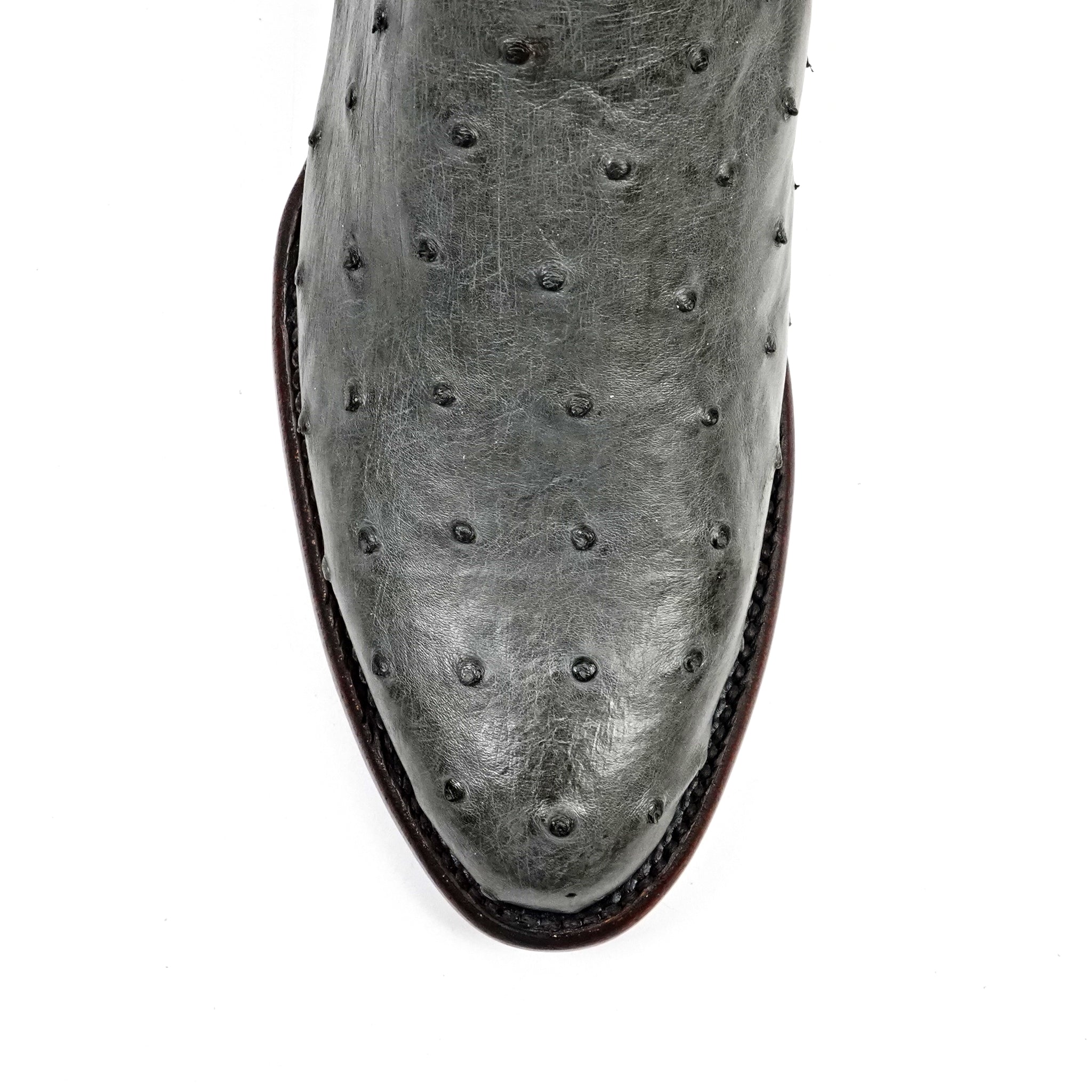 Austin Ostrich Boots - Zinc Gray - Roper Toe (AV201)