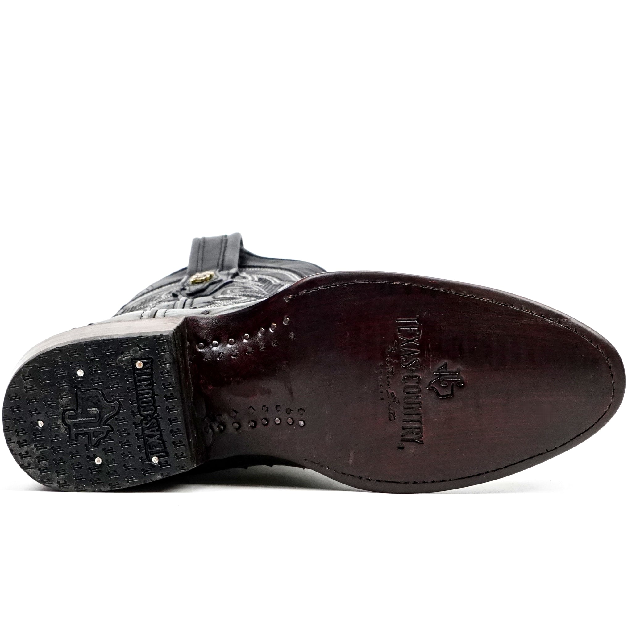 Austin Ostrich Boots - Zinc Gray - Roper Toe (AV201)