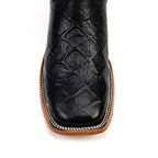 Pirarucu Black - Embossed Leather - Square Toe (E687)