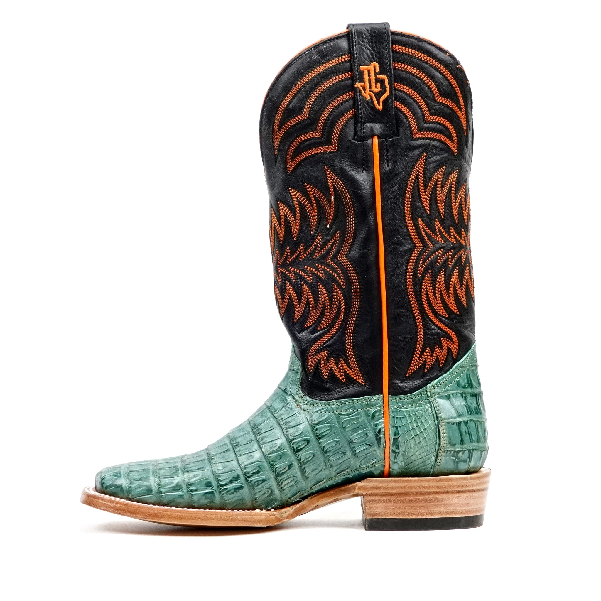 Ranger Caiman Belly Boots - Jade - Square Toe - Gomez Western Wear