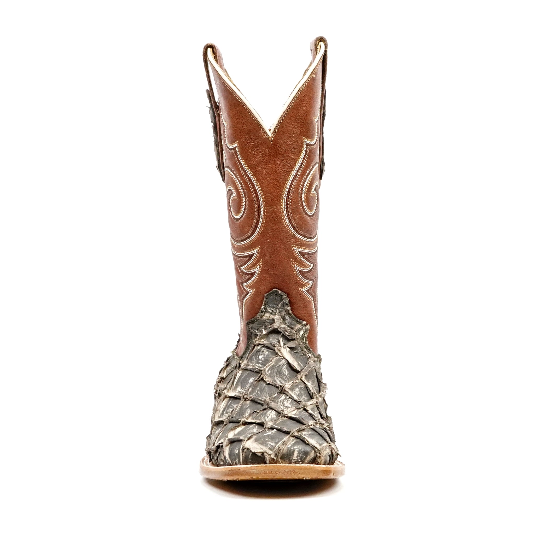 Butch Pirarucu Fish Boots - Light Gray - Square Toe - Gomez Western Wear