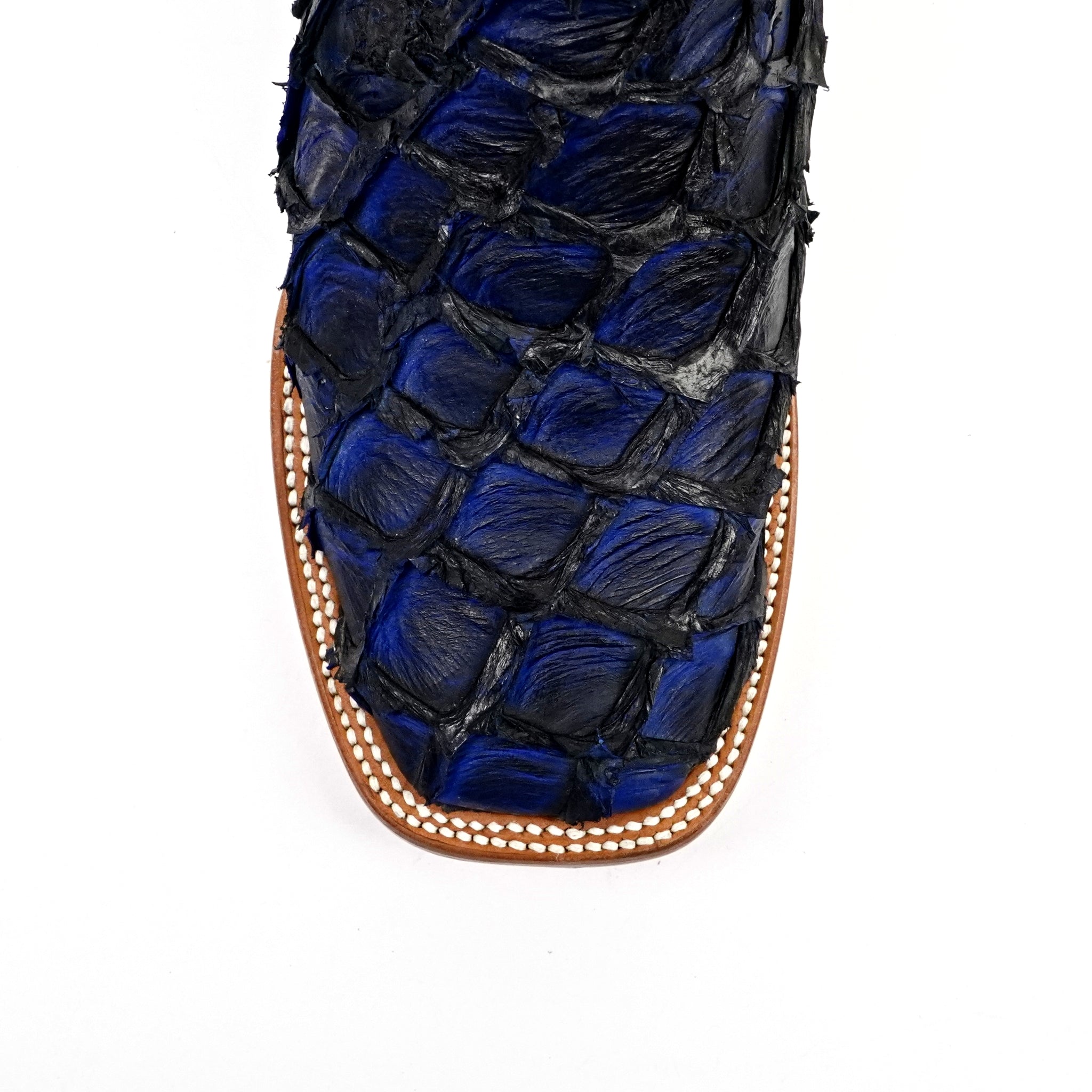 Butch Pirarucu Fish Boots - Navy Blue - Square Toe - Gomez Western Wear
