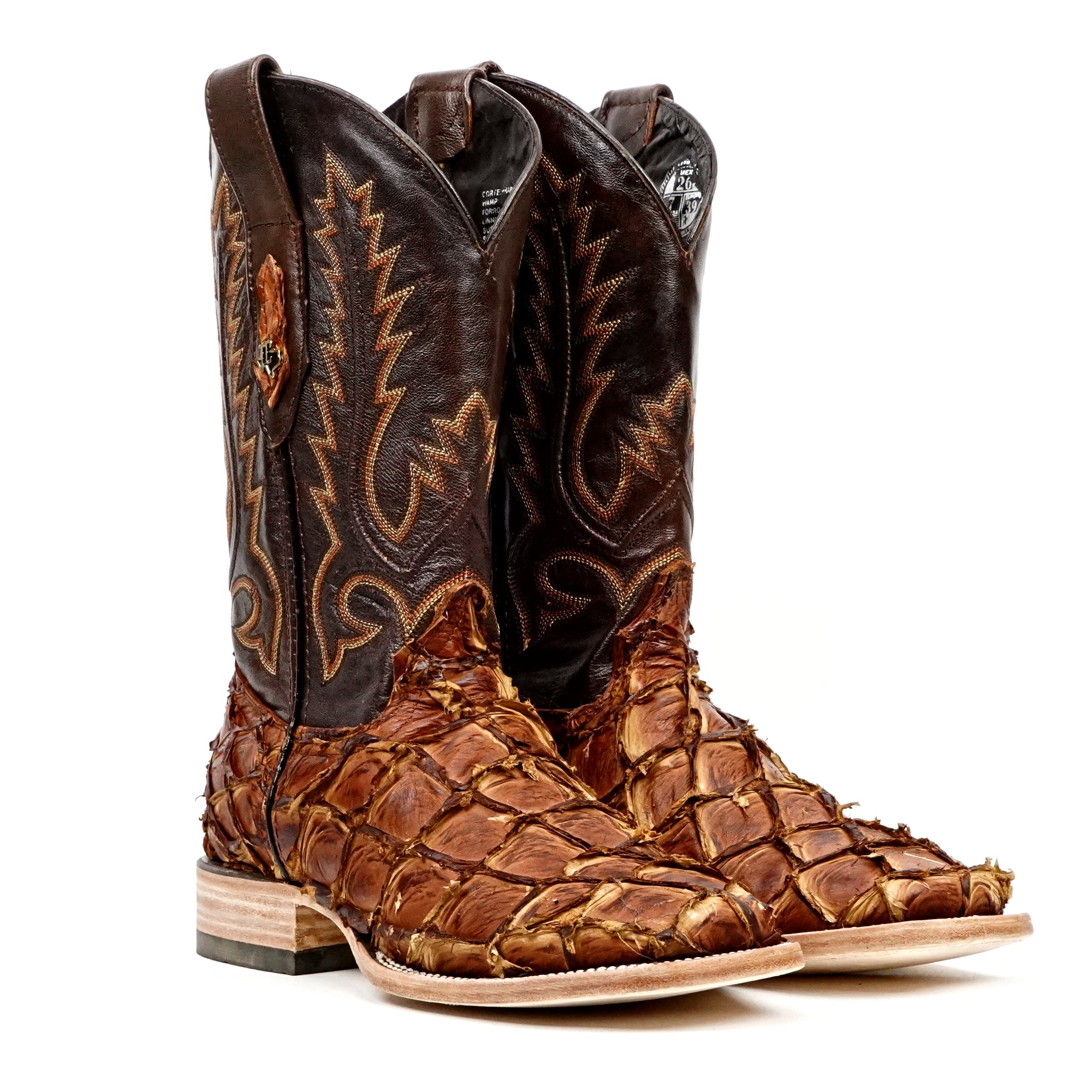 Botas Connor Pirarucu Fish - Pecan - Punta Cuadrada (PZ60)