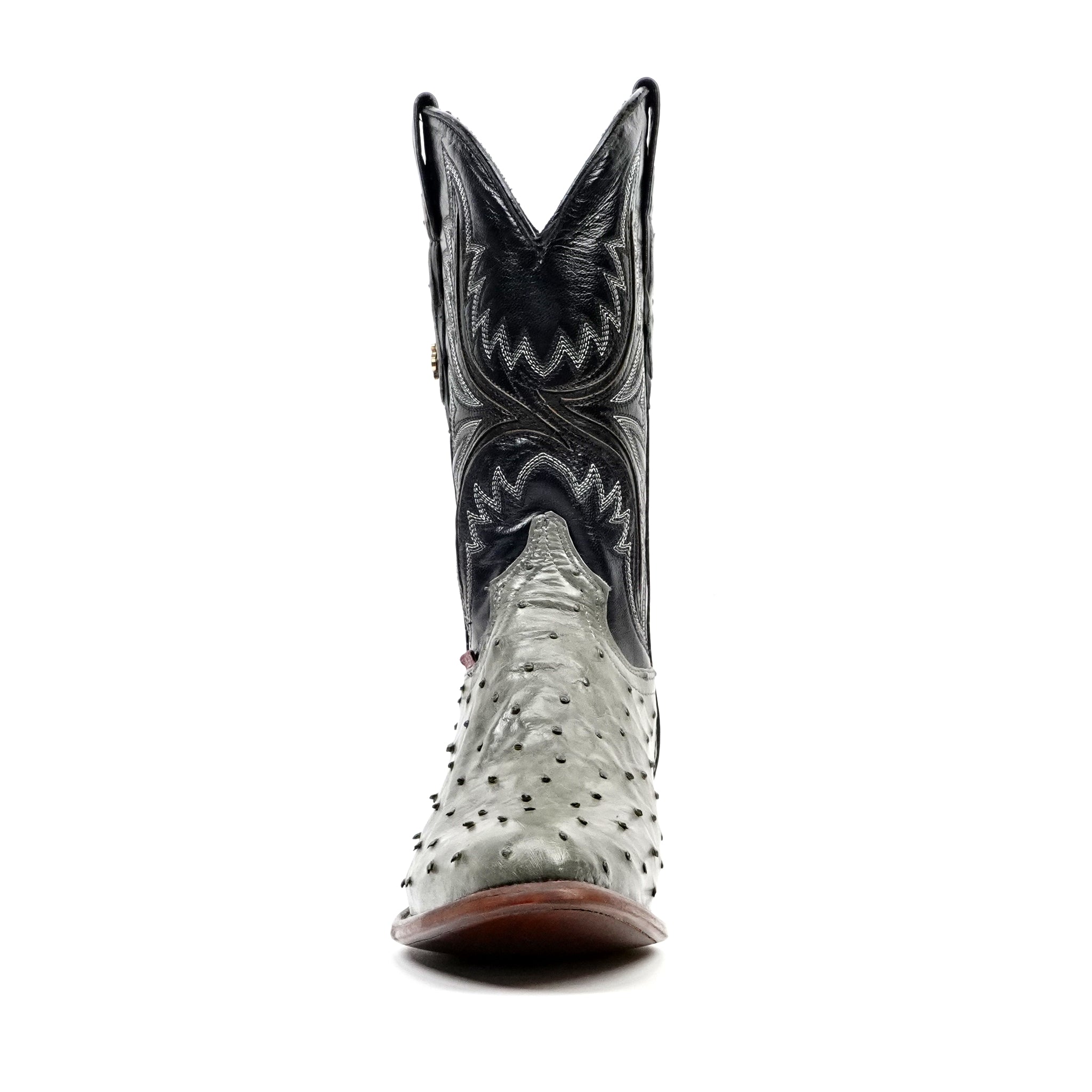 Austin Ostrich Boots - Oxford Gray - Round Toe (AV230)