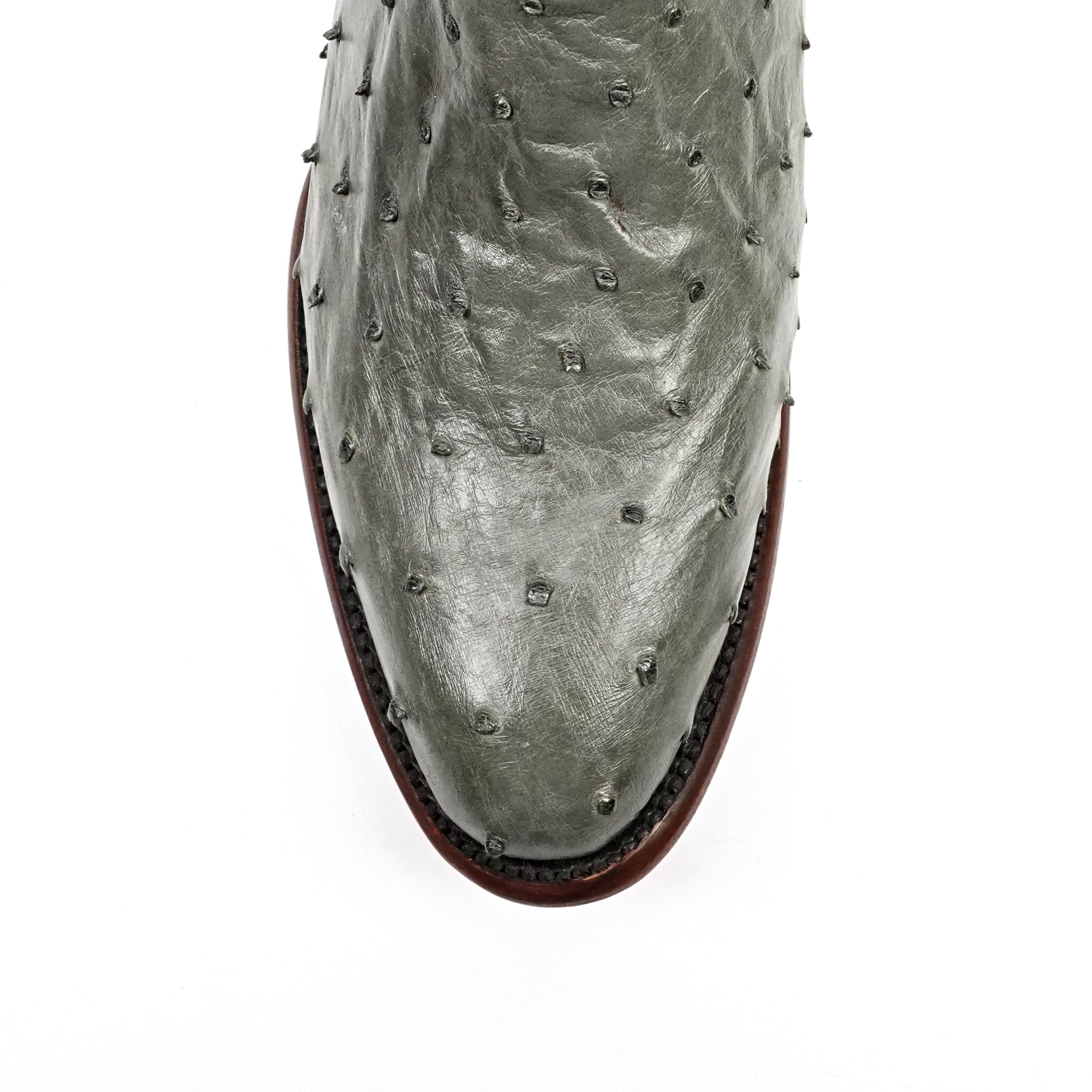 Austin Ostrich Boots - Oxford Gray - Round Toe (AV230)
