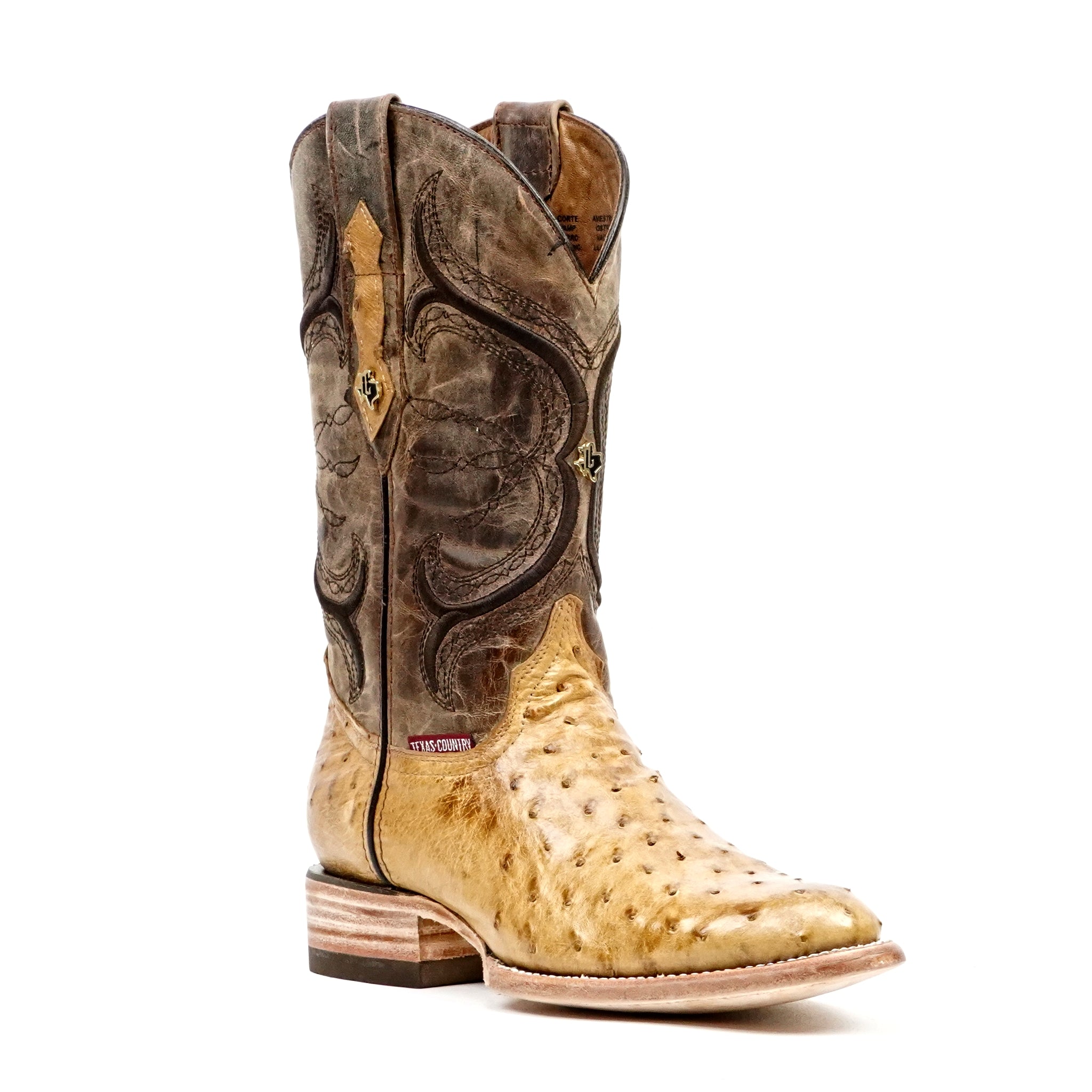 Austin Ostrich Boots - Antiguo - Punta Roper (AV201)