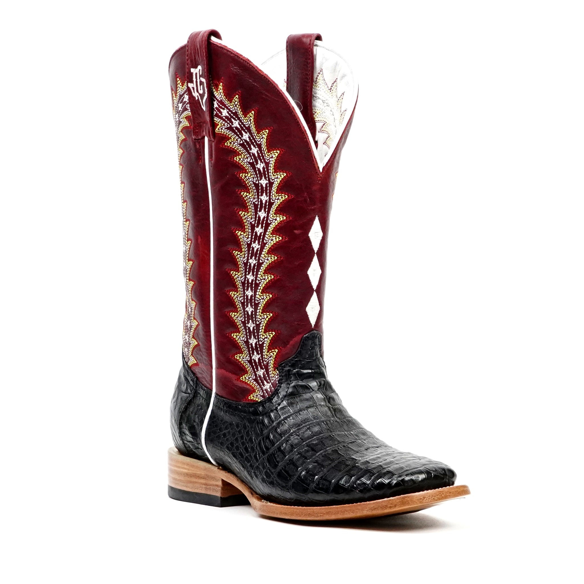 Botas Ranger Caiman Full Belly - Negras - Punta Cuadrada