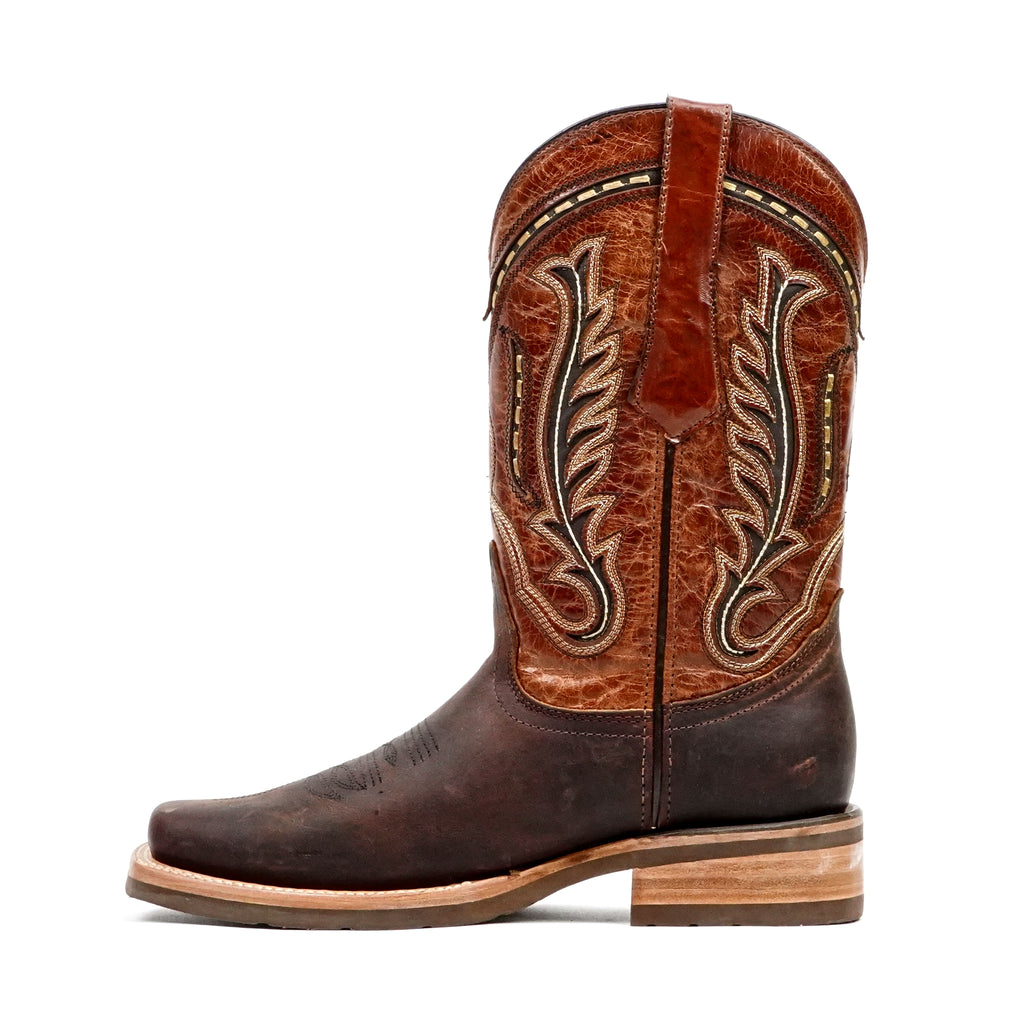 Azkar Moka Cowboy Boots - Slip-Resistant Sole - Rodeo Toe (E28)