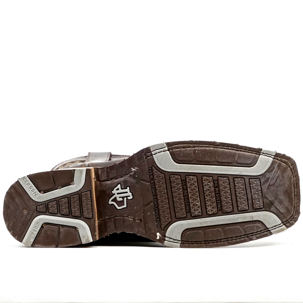 Azkar Tan Cowboy Boots- Slip-Resistant Sole - Rodeo Toe (E28)