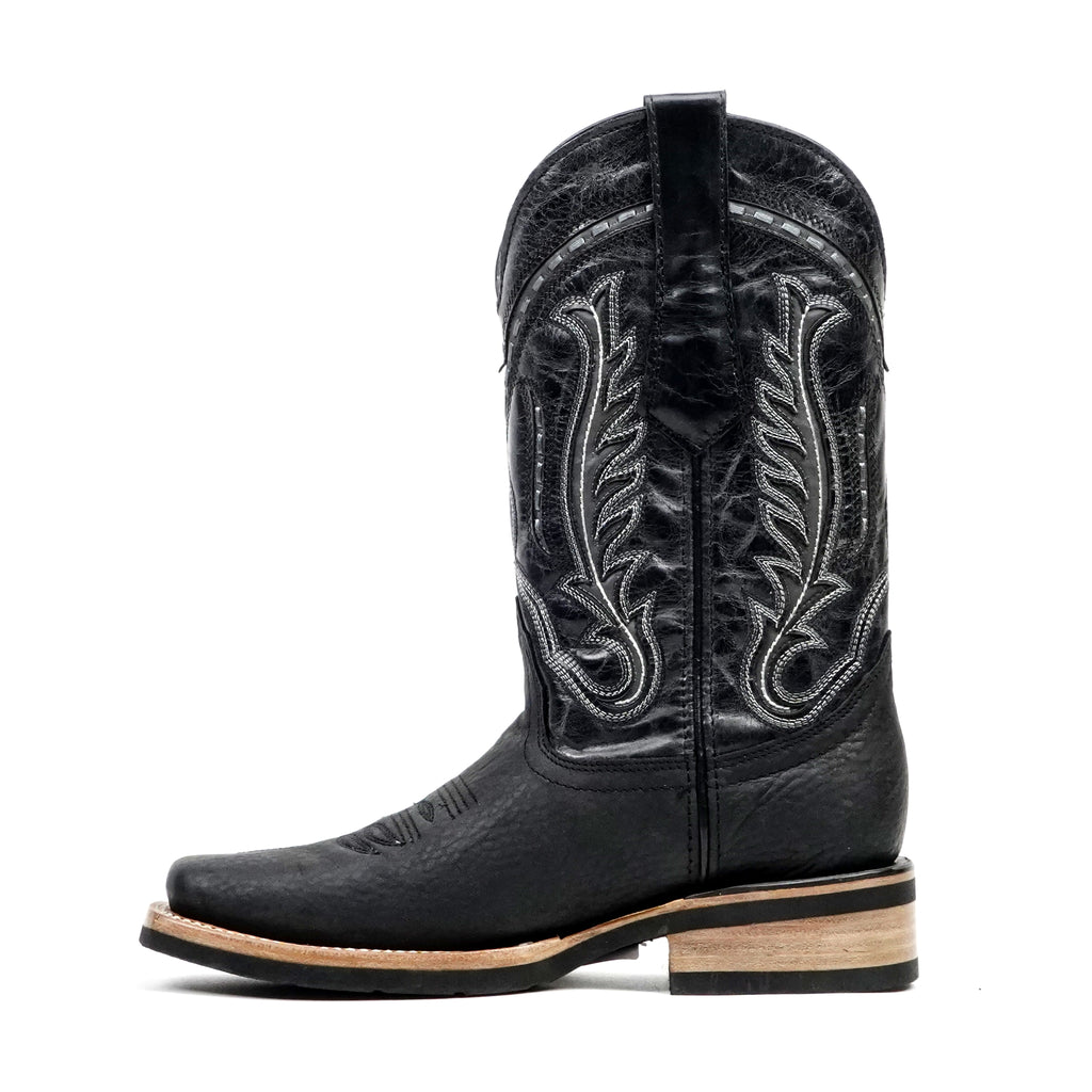 Botas de cowboy Cheyenne negras - Suela antideslizante - Puntera Rodeo (E28)