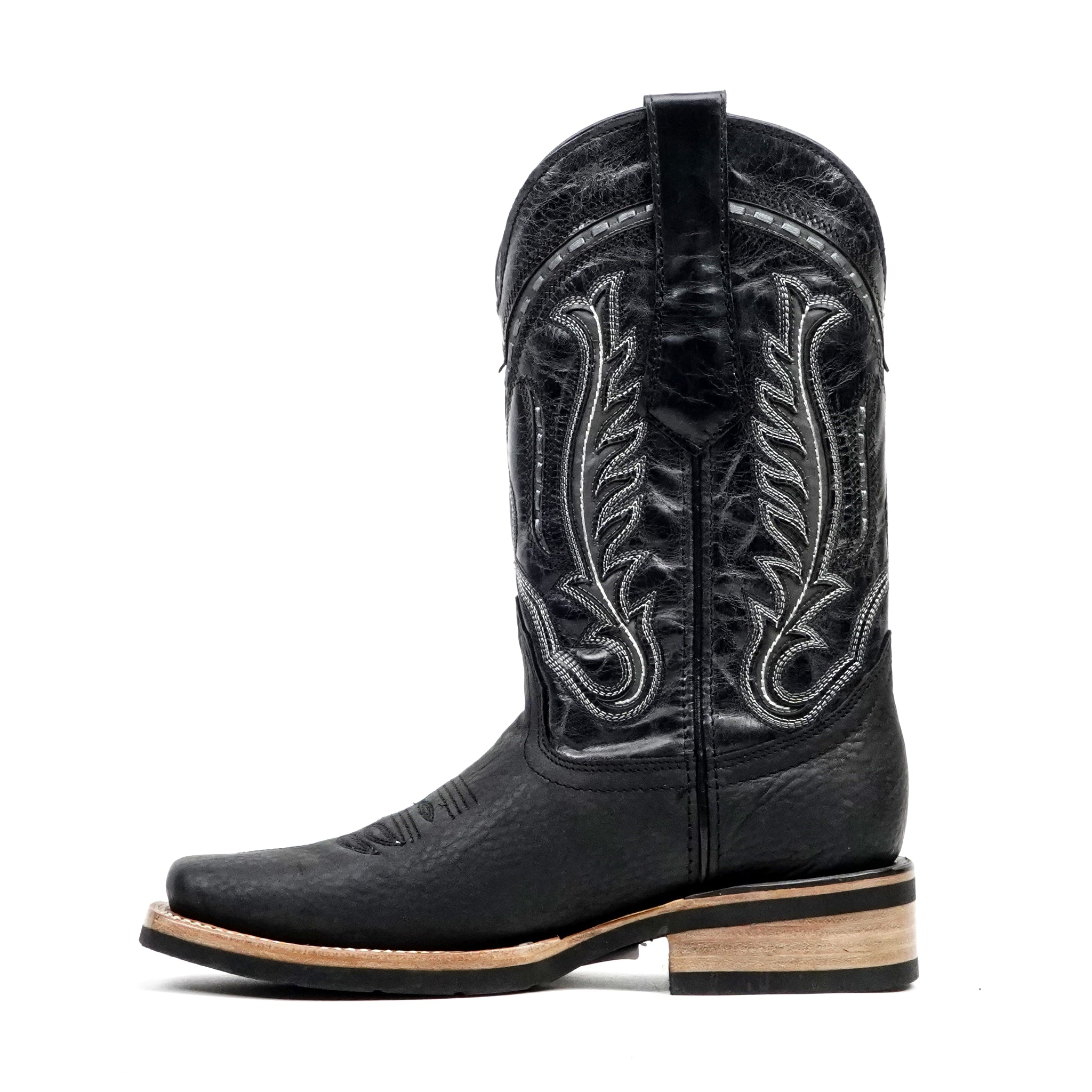 Botas de cowboy Cheyenne negras - Suela antideslizante - Puntera Rodeo (E28)